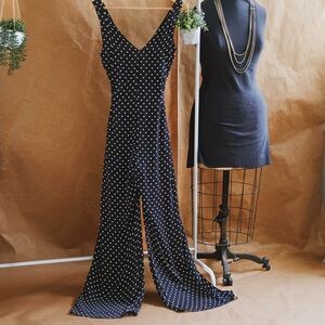 ✨ZARA BASIC Black Polka Dot Jumpsuit – Size XS